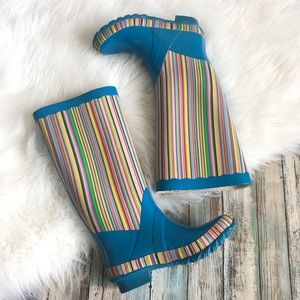 Sam & Libby Striped Rain Boots 6